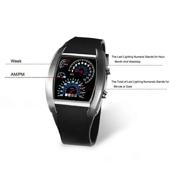 Men Square Dial Dual Time Day Display Silicone Strap LED Sports Clock Electronic Wrist Watch New reloj hombre Mas-culino Fashion - Image 5