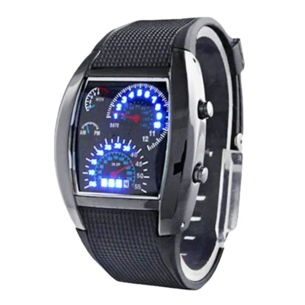 Men Square Dial Dual Time Day Display Silicone Strap LED Sports Clock Electronic Wrist Watch New reloj hombre Mas-culino Fashion - Image 3