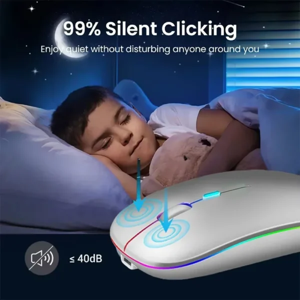 2.4G Wireless Mouse RGB Colorful Mouse Rechargeable - Image 4