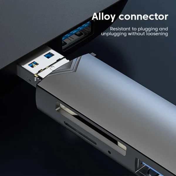 6 in 1 Card Reader Multifunctional Metal TF/SD Card Adaper USB 3.0 Type C Micro USB Memory Card Readers for Phone Laptop Macbook - Image 5