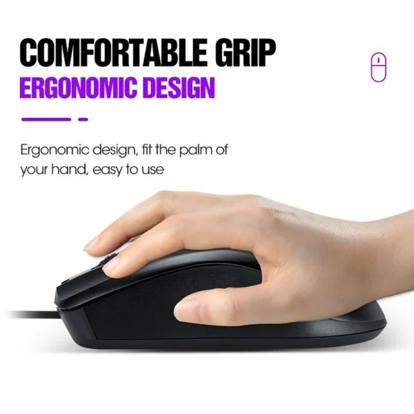 USB Wired Mouse Office Gaming Mouse Ergonomic Mouse Optical Mouse mice Plug and Play For PC Computer Windows Mac OS Laptop - Image 5