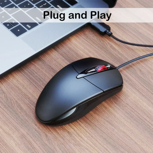 USB Wired Mouse Office Gaming Mouse Ergonomic Mouse Optical Mouse mice Plug and Play For PC Computer Windows Mac OS Laptop - Image 3