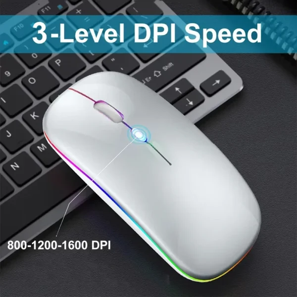 2.4G Wireless Mouse RGB Colorful Mouse Rechargeable - Image 5