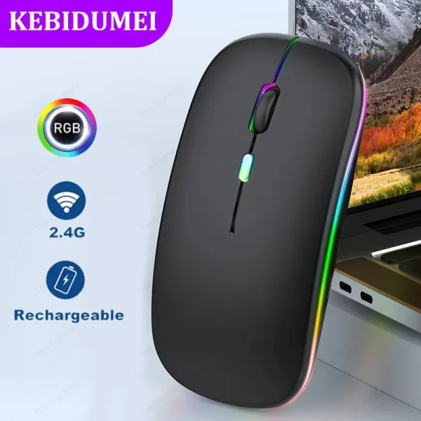 2.4G Wireless Mouse RGB Colorful Mouse Rechargeable