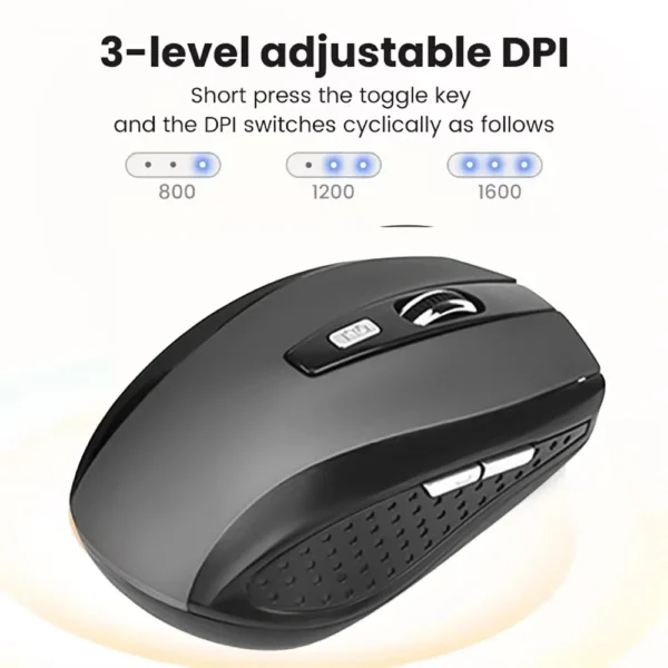 2.4G Wireless Mouse Gaming Mouse Silent Mouse Ergonomic Mouse 6 Buttons 1600 DPI Optical Office Mouse Mice for PC Laptop MacBook - Image 3