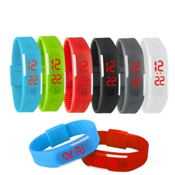New Digital LED Watches Candy Color Silicone Rubber Touch Screen Digital Watches Women Men Children Bracelet Sports Wristwatch - Image 2