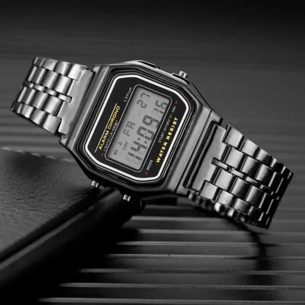 Fashion Mens Watch Digital Led Luxury Stainless Steel Square Wristwatch Electronic Watches for Men Female Clock Reloj Hombre - Image 2