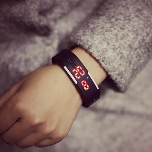 New Digital LED Watches Candy Color Silicone Rubber Touch Screen Digital Watches Women Men Children Bracelet Sports Wristwatch - Image 3