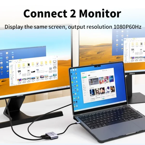 Unnlink USB C to HDMI VGA USB 3.0 Converter Type C Adapter for Macbook Samsung Dex Laptop Phone to TV Monitor - Image 3