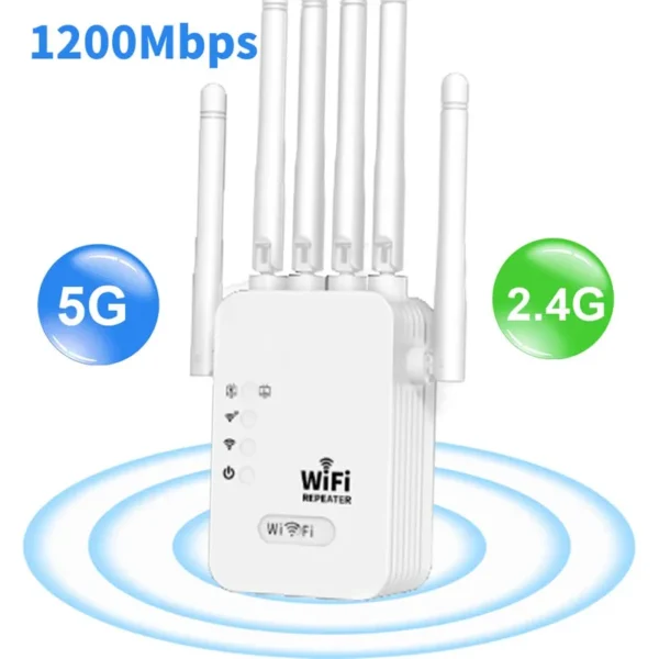 1200Mbps 2.4G 5GWiFi Dual Band Repeater Wireless Signal Range Extender Wi-Fi Amplifier Router Long Range Signal Booster For Home - Image 6