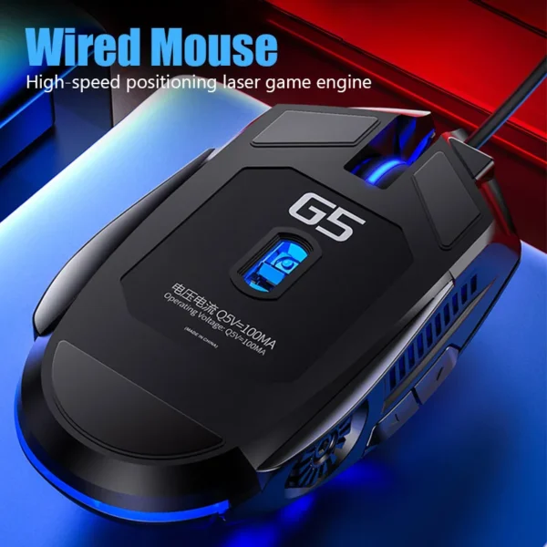 Ergonomic Wired Gaming Mouse RGB Mute Mause LED Backlit 3200dpi 6Button G5 USB Mechanical Mause For PC Laptop Computer Gamer - Image 3