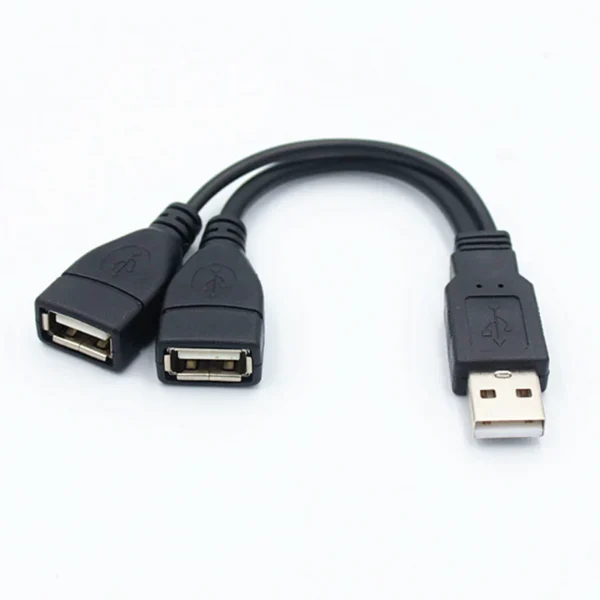 1 Male Plug To 2 Female Socket USB 2.0 Extension Cable 15/30cm