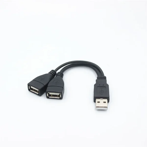 1 Male Plug To 2 Female Socket USB 2.0 Extension Cable 15/30cm - Image 3