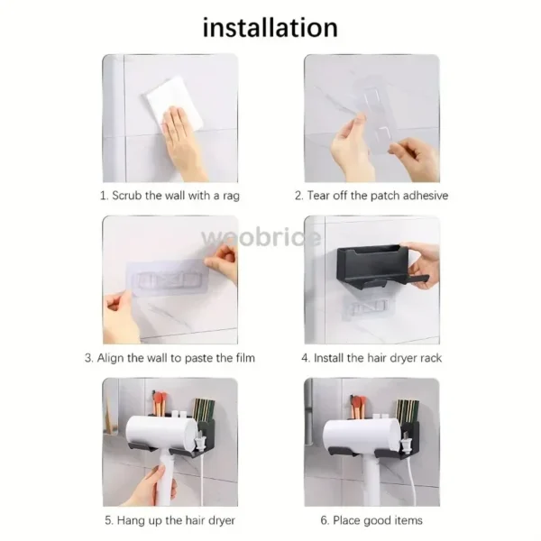 Shelf for Bathroom Dryer Cradle Wall Shelves Hair Dryer Holder Hairdryer Shower Organizer Box Toilet Blower Holder BathroomStuff - Image 6