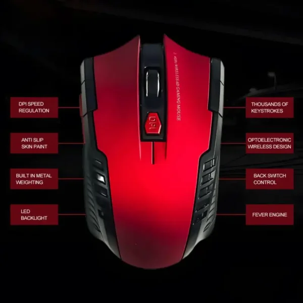 2.4G Wireless Mouse USB Receiver 6 Buttons Professional Optical Wireless Mouses USB Right Scroll Mice for Laptop PC Gamer - Image 3