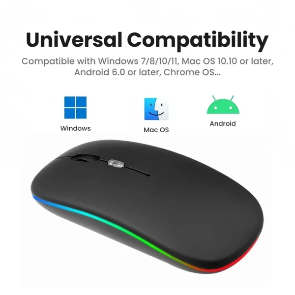 2.4G Wireless Mouse RGB Colorful Mouse Rechargeable - Image 6
