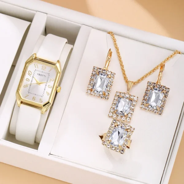 6/5/1PCS Luxury Fashion Square Women's Watches Brand Ladies Quartz Wristwatch Jewelry Set Classic Simple Femme Relogio Feminino - Image 5