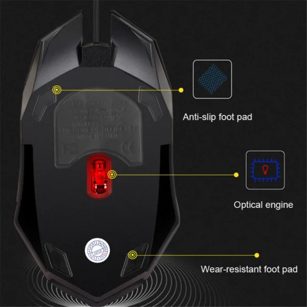 USB Wired Mouse RGB Colorful Gaming Mouse 5000 DPI Optical Wired Mouse Mice Ergonomic Mouse for PC Computer Desktop Macbook Pro - Image 5