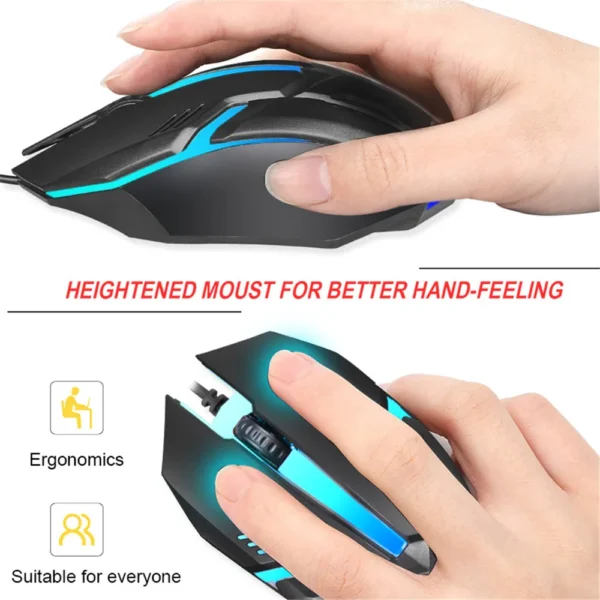 USB Wired Mouse RGB Colorful Gaming Mouse 5000 DPI Optical Wired Mouse Mice Ergonomic Mouse for PC Computer Desktop Macbook Pro - Image 4