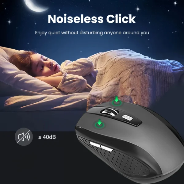 2.4G Wireless Mouse Gaming Mouse Silent Mouse Ergonomic Mouse 6 Buttons 1600 DPI Optical Office Mouse Mice for PC Laptop MacBook - Image 4