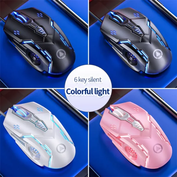 Ergonomic Wired Gaming Mouse RGB Mute Mause LED Backlit 3200dpi 6Button G5 USB Mechanical Mause For PC Laptop Computer Gamer - Image 5
