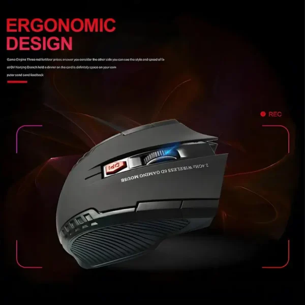 2.4G Wireless Mouse USB Receiver 6 Buttons Professional Optical Wireless Mouses USB Right Scroll Mice for Laptop PC Gamer - Image 2