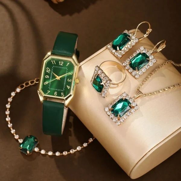 6/5/1PCS Luxury Fashion Square Women's Watches Brand Ladies Quartz Wristwatch Jewelry Set Classic Simple Femme Relogio Feminino - Image 4