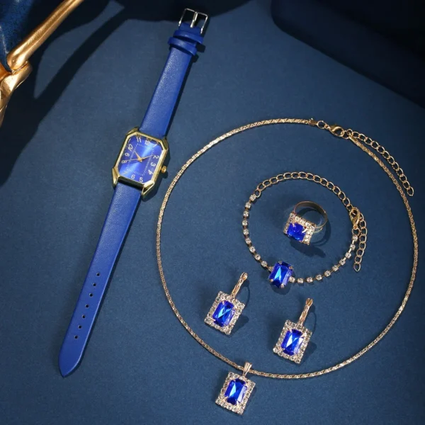 6/5/1PCS Luxury Fashion Square Women's Watches Brand Ladies Quartz Wristwatch Jewelry Set Classic Simple Femme Relogio Feminino - Image 6