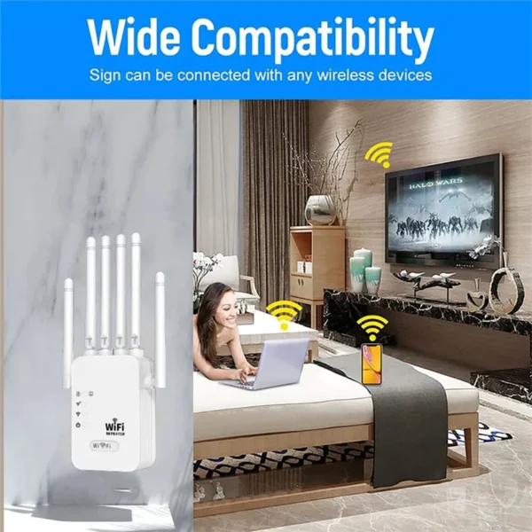 1200Mbps 2.4G 5GWiFi Dual Band Repeater Wireless Signal Range Extender Wi-Fi Amplifier Router Long Range Signal Booster For Home - Image 5