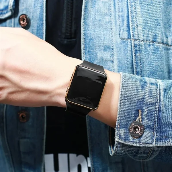 Simple Digital Watch for Men Women Fashion Sport LED Electronic Watch Black Silicone Wristband Casual Mens Watch Reloj Hombre - Image 5