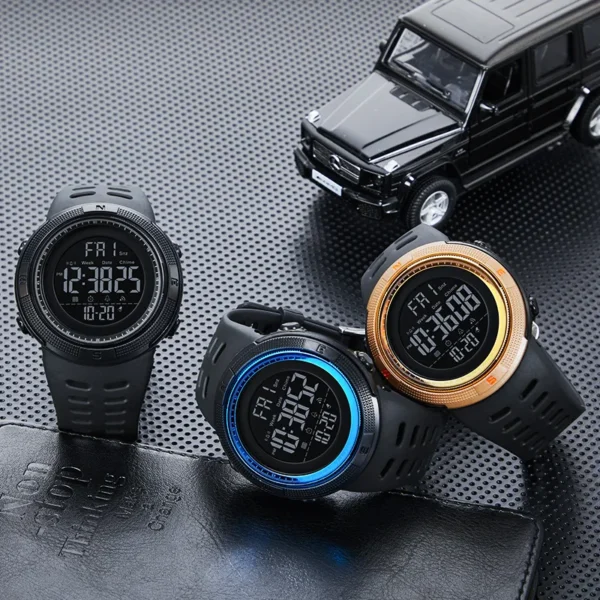 SKMEI 1251 Waterproof Digital Watch for Men Sport Countdown Electronic Wristwatches Mens Military LED Clock 1560 Reloj Hombre - Image 5