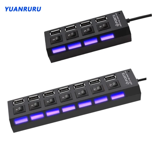 USB 2.0 Hub Use Power Adapter 4/7 Port
