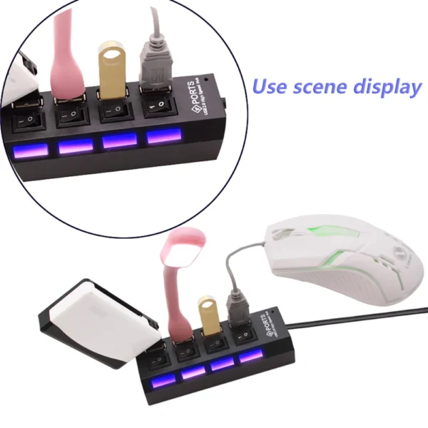 USB 2.0 Hub Use Power Adapter 4/7 Port - Image 5