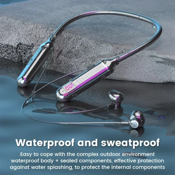 K58pro Wireless Earphones Bluetooth 5.3 Neckband Headphones Gaming LED Display HIFI Headset Sports TWS Earbuds With Mic TF Card - Image 5