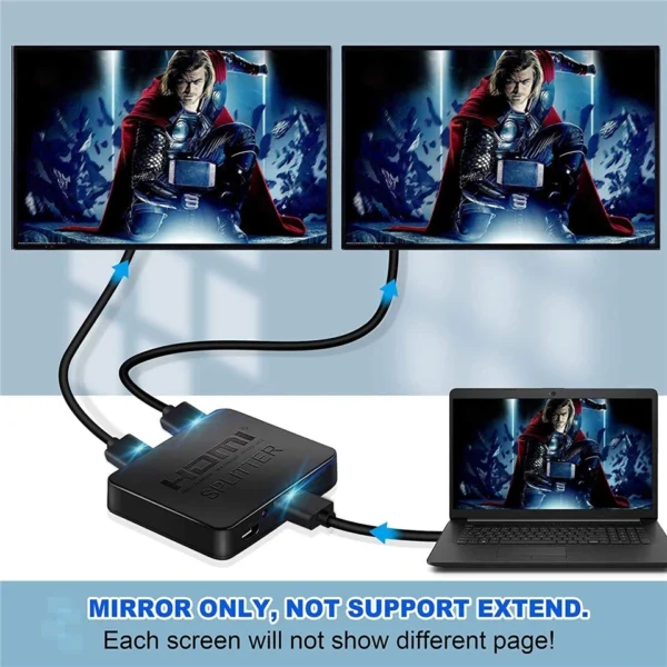2023 Best 4K HDMI Splitter 1x2 HDMI 2.0 Splitter 1 in 2 out HDMI Amplifier Switch HDR HDMI2.0 Splitter for PS4 Apple TV XBox PS5 - Image 3