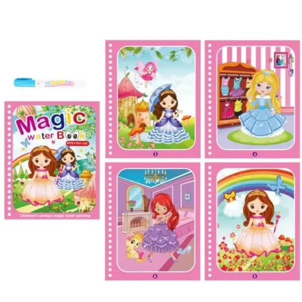 Magic Water Doloring Book Reusable Coloring Book Children's Drawing Toys Early Childhood Toys for 2-6 Years Old Girls Boys Gifts - Image 5