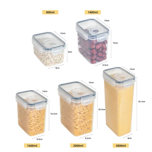 Airtight Food Storage Containers With Lid Pantry Organizer Cereal Dispenser Cereal Containers Food Storage Box Kitchen Organizer - Image 6