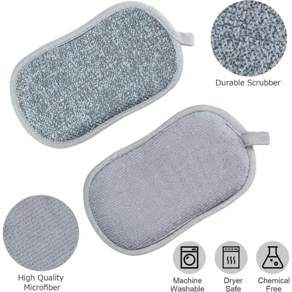 New Thickened Cleaning Sponges Silver Double-sided Dishwashing Cloth Kitchen Dish Pot Strong Cleaning Wipe Magic Scouring Pads - Image 6