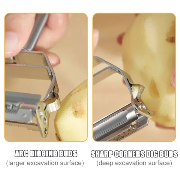 Vegetable Peeler Multifunctional Fruit And Vegetable Peeler Steel Grater Julienne Carrot Potato Cucumber Peeler Kitchen Gadget - Image 4