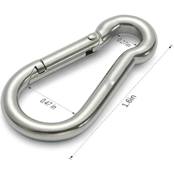 4 Pack 304 Stainless Steel Carabiner Clip 4 Inch Heavy Duty Spring Snap Hook Outdoor Camping Swing Set Hammock Hiking Travel - Image 2
