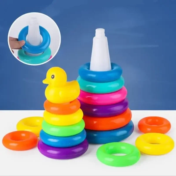 Animal Rainbow Stacking Ring Loop Toy Tower Kids Montessoris Toys Early Education Teaching Aids Wood Baby Toys Gift - Image 5