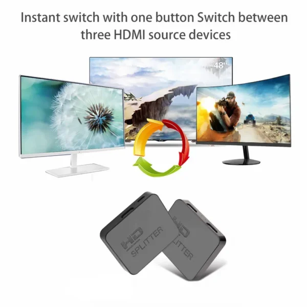 1x2 4K HDMI Splitter HDMI Switch 1 in 2 Out Video Distributor Amplifier Dual Display for HDMI Box PC Monitor Projector Laptop - Image 4