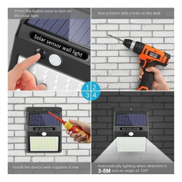 30 LED Solar Lights PIR Motion Sensor Wall Light Solar Outdoor Light Waterproof Solar Powered Sunlight Garden Decor Street Lamp - Image 6