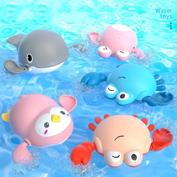 Baby Bath Toys Kids Swimming Clockwork Dolls Play Water Fun Bathing Cute Funny Children Bathroom Shower Bathtub Animals Toy - Image 2