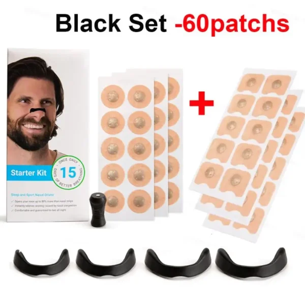 30Pairs Sport Nasal Strips Magnetic Nasal Breathing Dilator Kits Increase Air Intake Sleeping Nose Breathe Strips Nasal Dilators