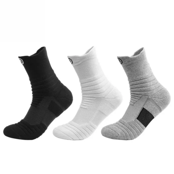1/3pairs/Lot Men's Socks Compression Stockings Breathable Basketball Sports Cycling running Towel Socks High Elastic Tube Socks - Image 3