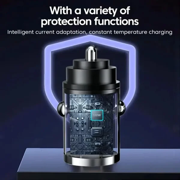 Mini 100W PD QC Pull Ring Fast Charging Car Charger USB C Car Phone Charger Adapter For iPhone Xiaomi Samsung Huawei - Image 5