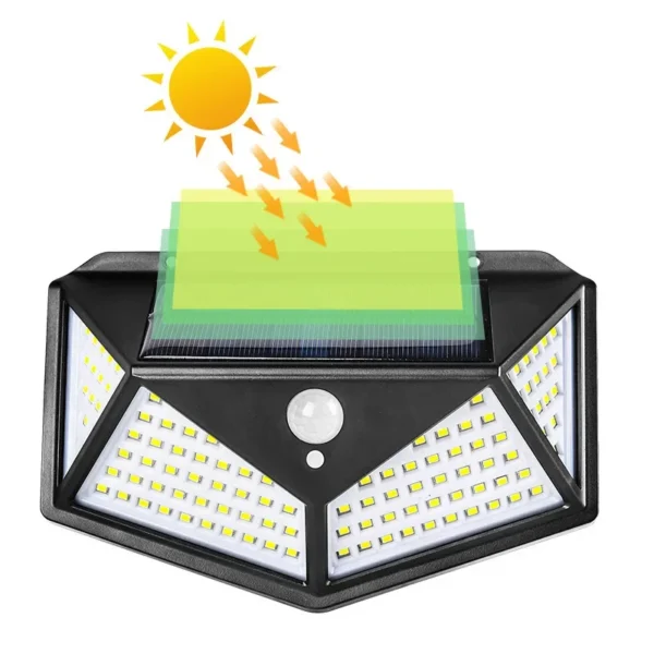 100 LED Solar Wall Lights Waterproof Outdoor Solar Lamp Motion Sensor Solar Powered Sunlight Street Light for Garden Light Hot - Image 3