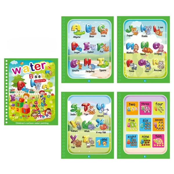 Magic Water Doloring Book Reusable Coloring Book Children's Drawing Toys Early Childhood Toys for 2-6 Years Old Girls Boys Gifts - Image 6