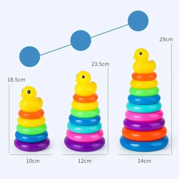 Animal Rainbow Stacking Ring Loop Toy Tower Kids Montessoris Toys Early Education Teaching Aids Wood Baby Toys Gift - Image 6